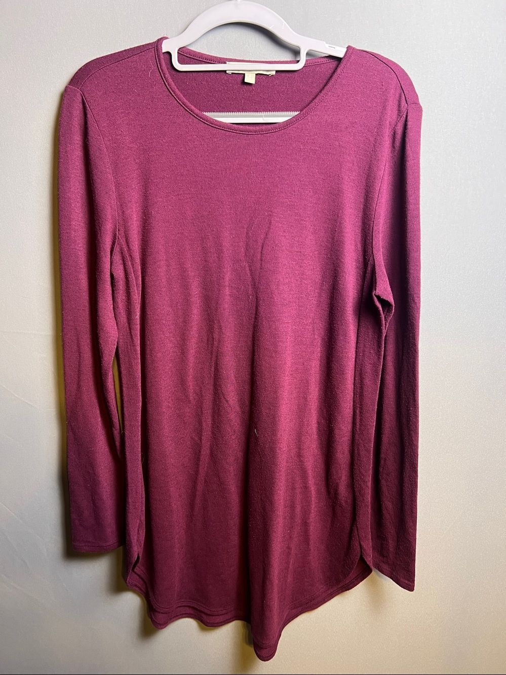 Joan Vass Burgundy Long Sleeve Tunic